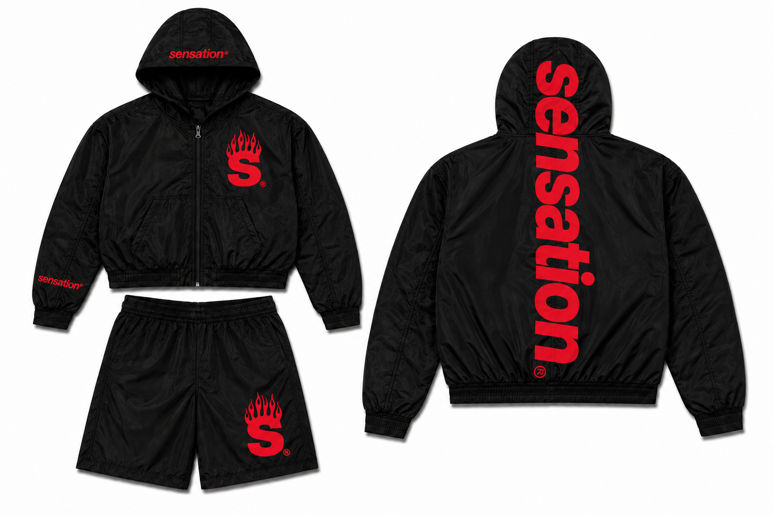 Black/Red Flame Series Set
